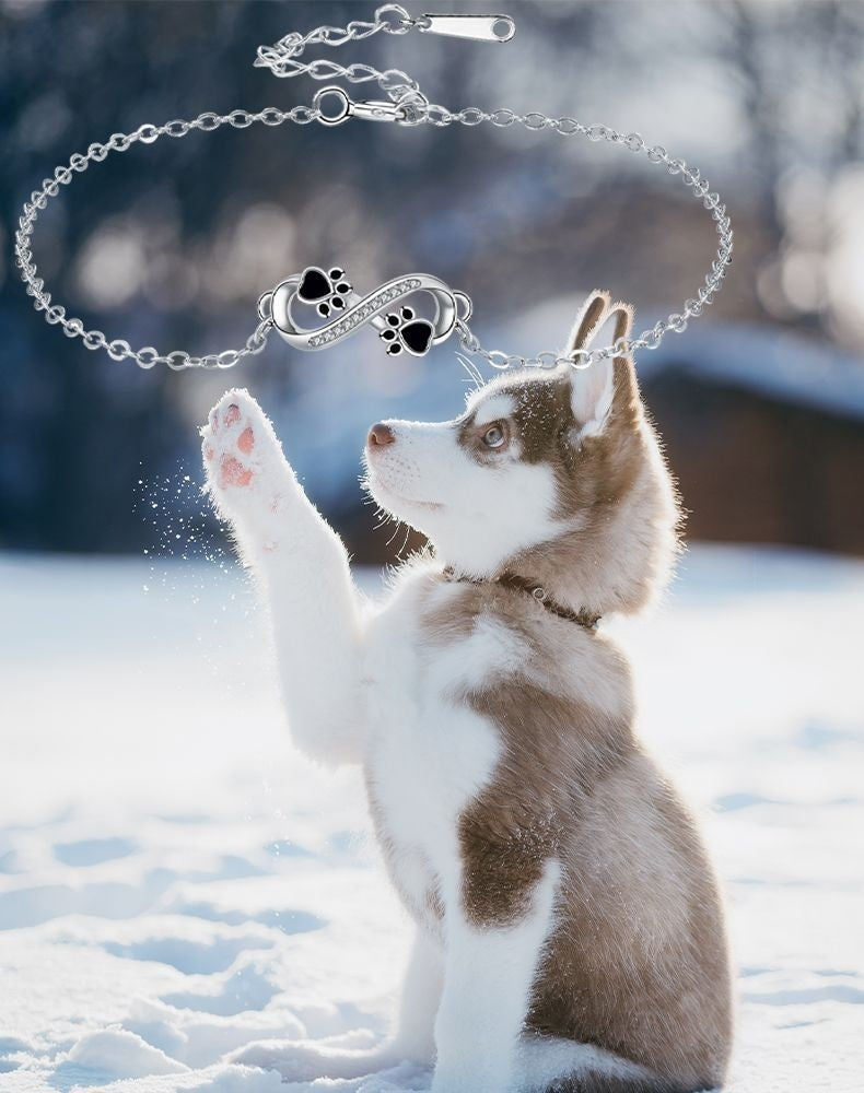 Alora | Infinite Paw Bond | Silver Bracelet