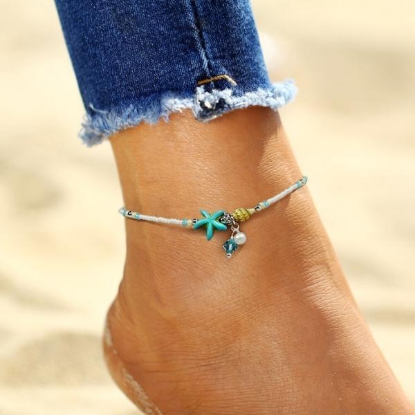 Celestia | Ocean Whisper | Star & Shell Anklet