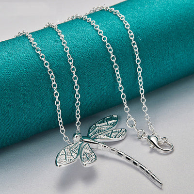 Aurelia | Grace in Flight | Sterling Silver Dragonfly Necklace