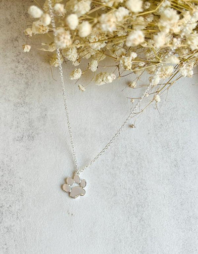 EternaPaw | Forever in My Heart | Sterling Silver Paw Print Memory Necklace