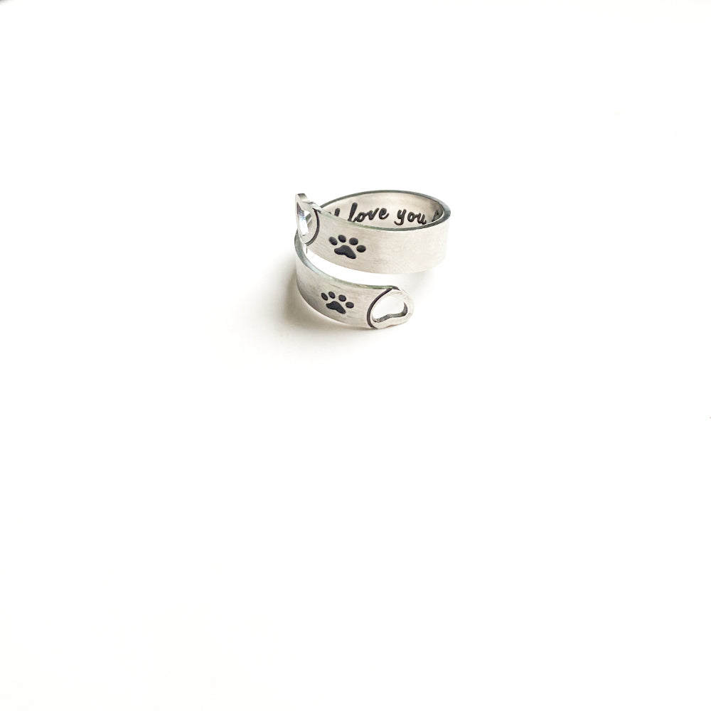 LuvPrint | Eternal Connection | Sterling Silver Paw Heart Twist Memorial Ring