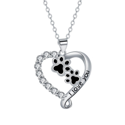 Amoria | Paw Heart Harmony | Sterling Silver Necklace