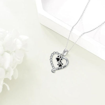 Amoria | Paw Heart Harmony | Sterling Silver Necklace