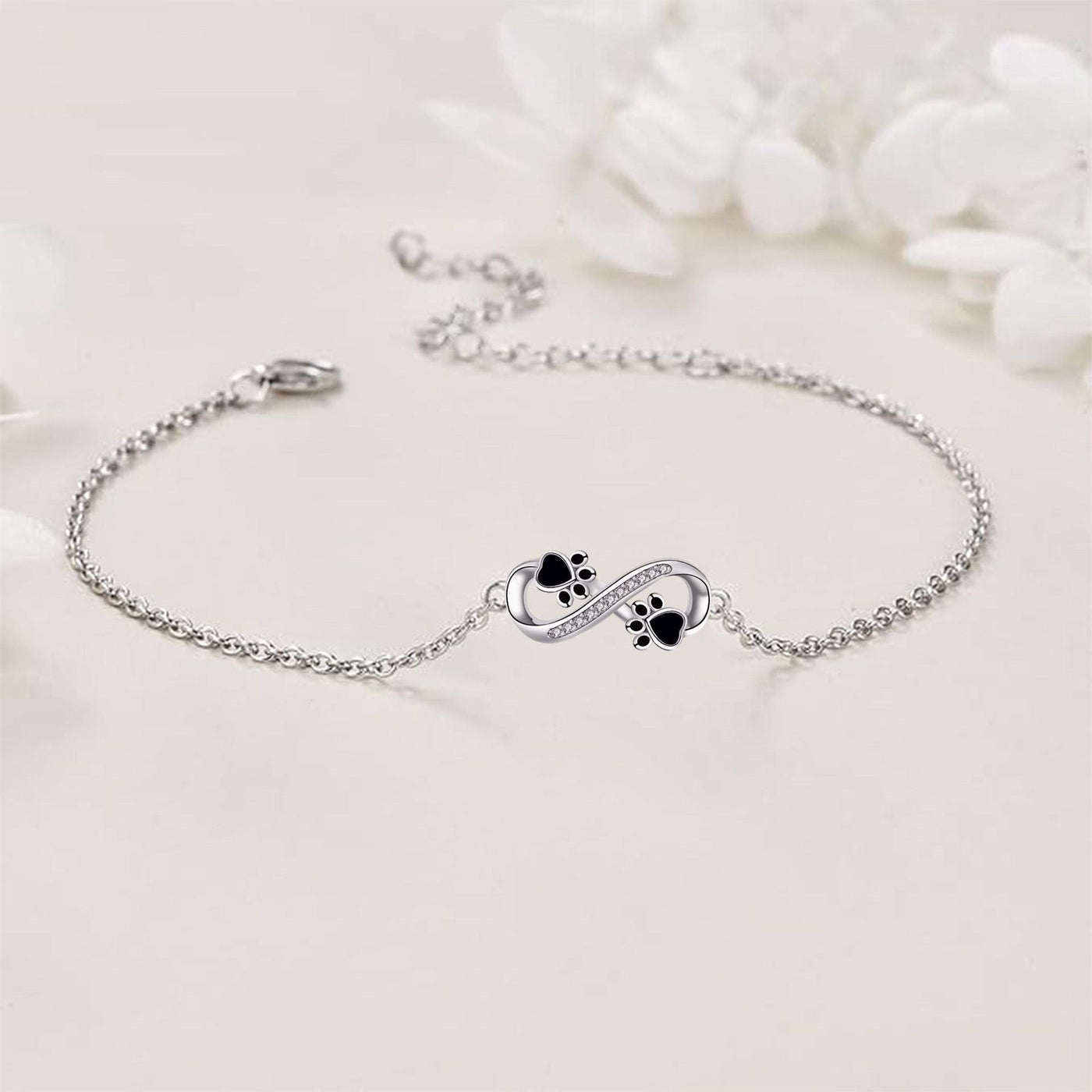 Alora | Infinite Paw Bond | Silver Bracelet