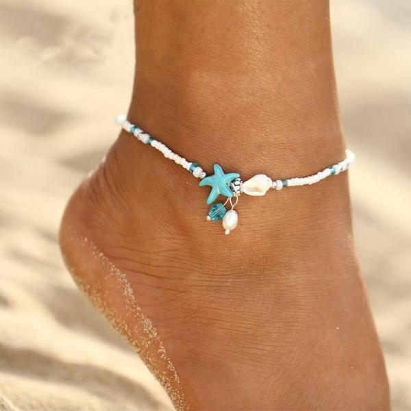Celestia | Ocean Whisper | Star & Shell Anklet