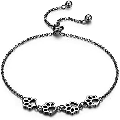 PawLuxe | Silver Serenity | Adjustable Paw Print Bracelet