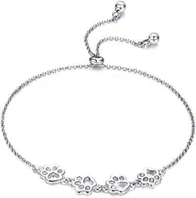 PawLuxe | Silver Serenity | Adjustable Paw Print Bracelet