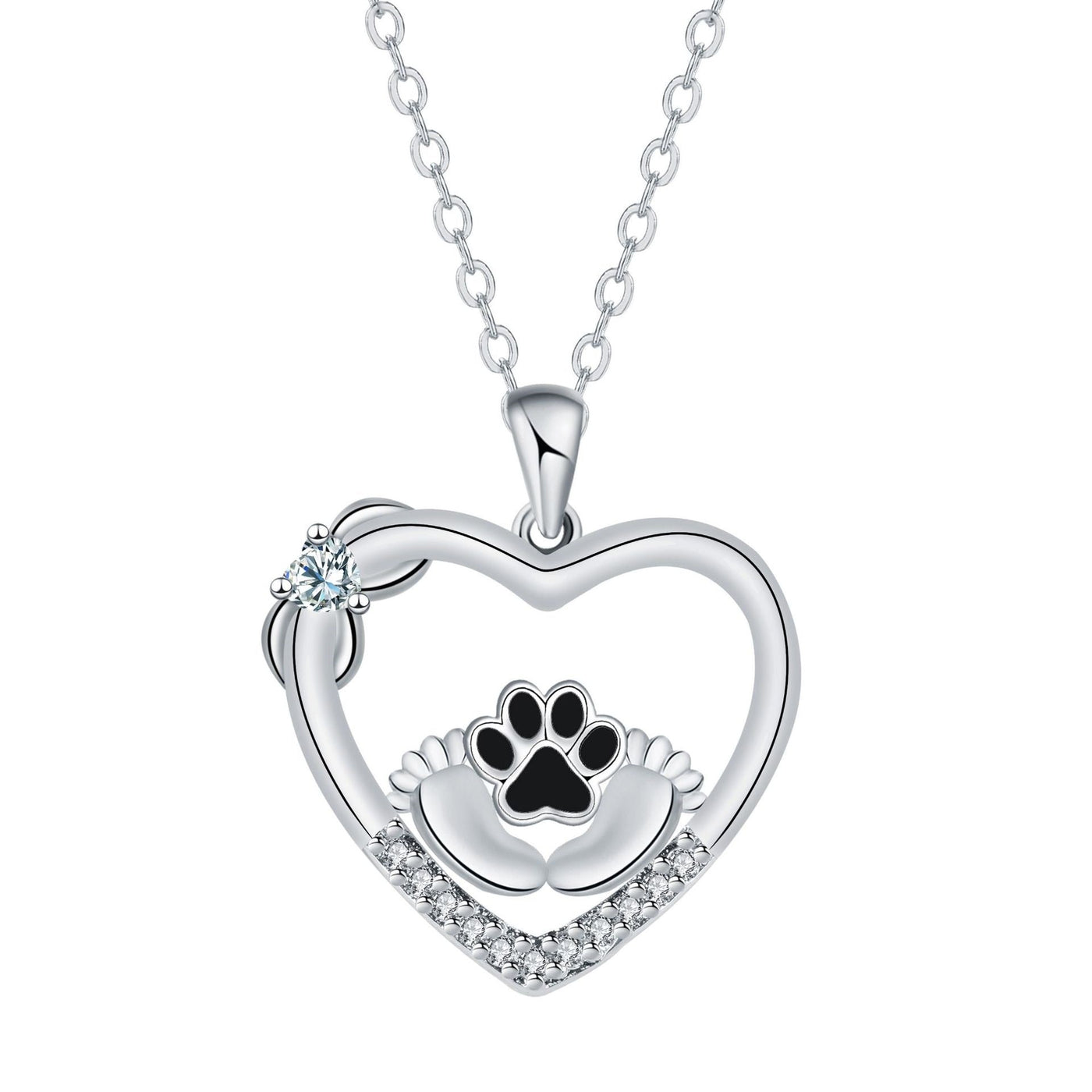 TailAura | Forever Steps | Little Feet Dog Paw Print Necklace