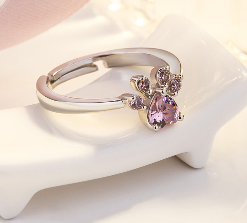 Tender Paws & Hearts | Rose Gold Four-Piece | Paw Jewelry