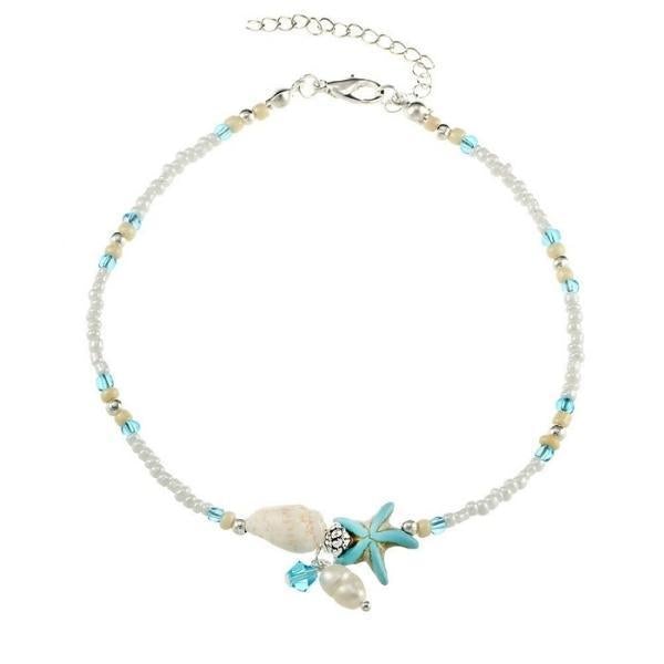 Celestia | Ocean Whisper | Star & Shell Anklet
