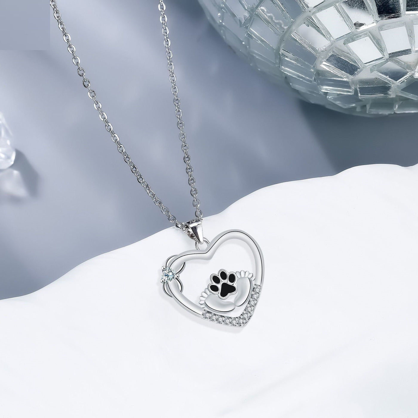TailAura | Forever Steps | Little Feet Dog Paw Print Necklace