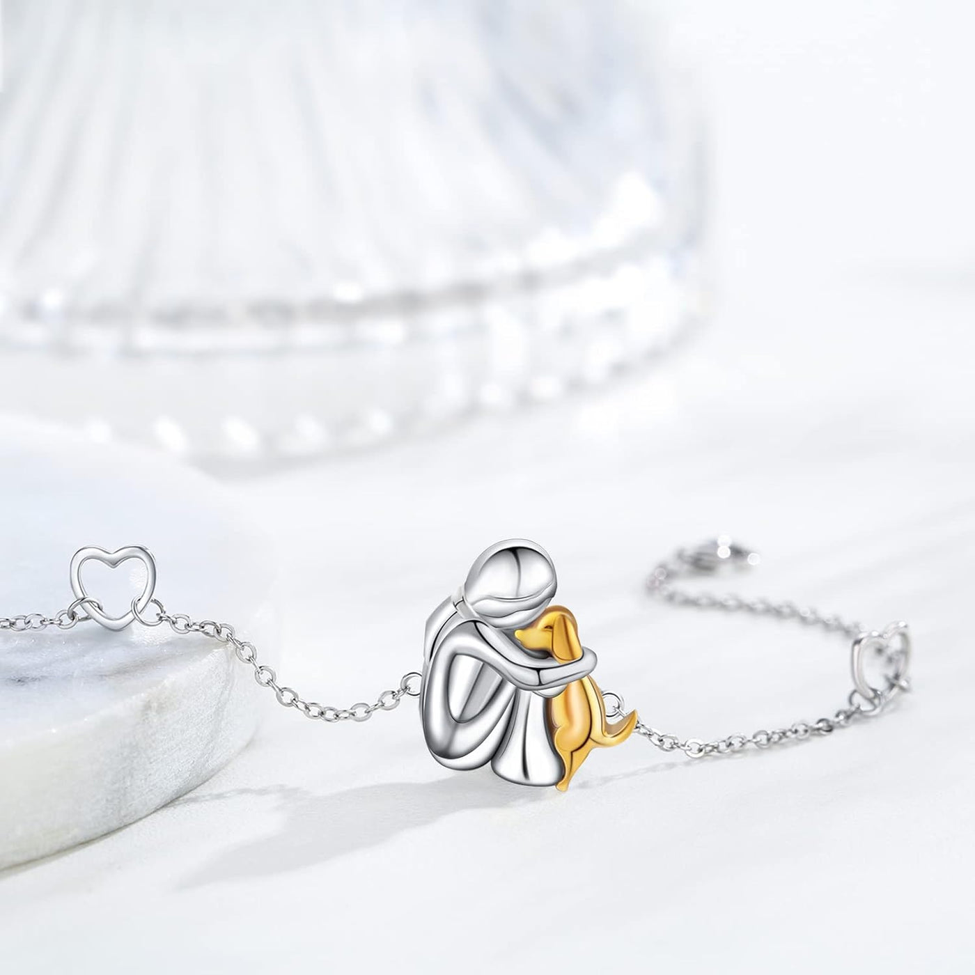 PawLuxe | Forever Friends | Sterling Silver Dog Charm Bracelet