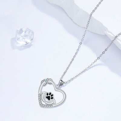 TailAura | Forever Steps | Little Feet Dog Paw Print Necklace