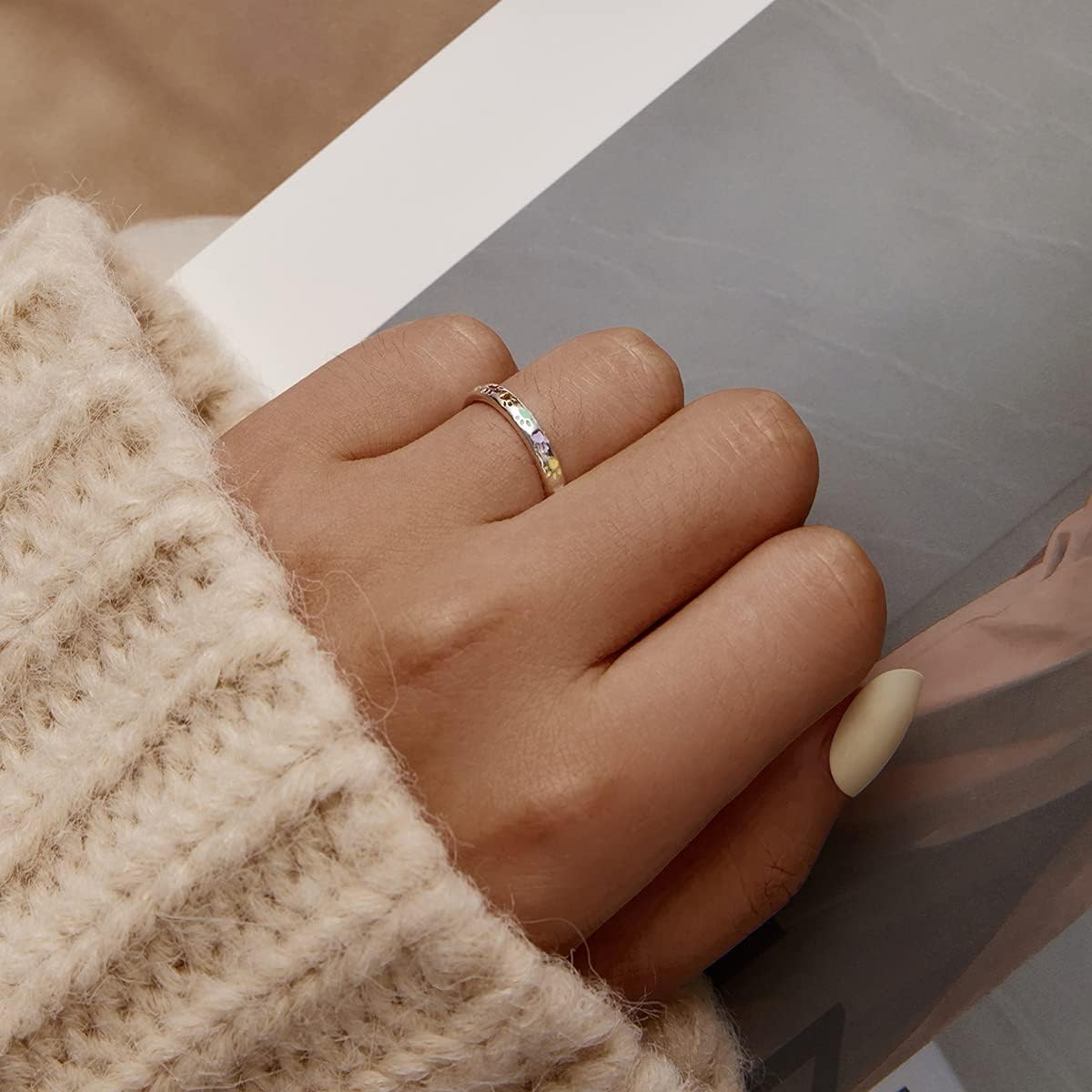 MemoriPaw | Eternal Love | Sterling Silver Paw Print Memory Ring