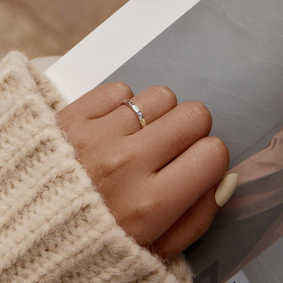 MemoriPaw | Eternal Love | Sterling Silver Paw Print Memory Ring