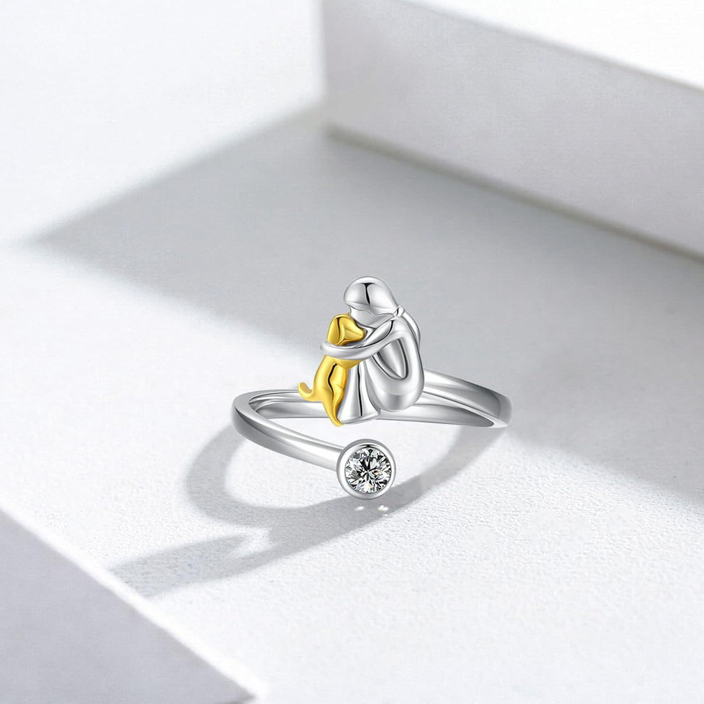 AuroraPaw | Loyal Embrace | Sterling Silver Adjustable Dog Ring