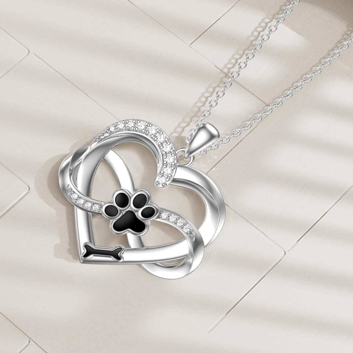 Elaria | Infinite Paw Embrace | Silver Necklace