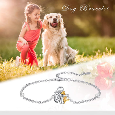 PawLuxe | Forever Friends | Sterling Silver Dog Charm Bracelet