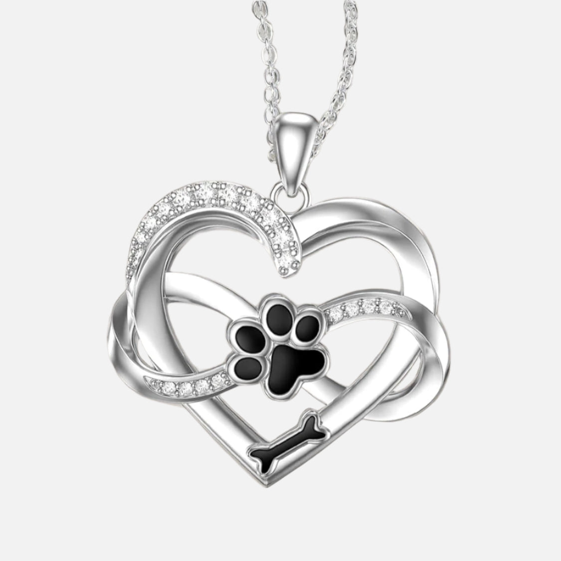 Elaria | Infinite Paw Embrace | Silver Necklace