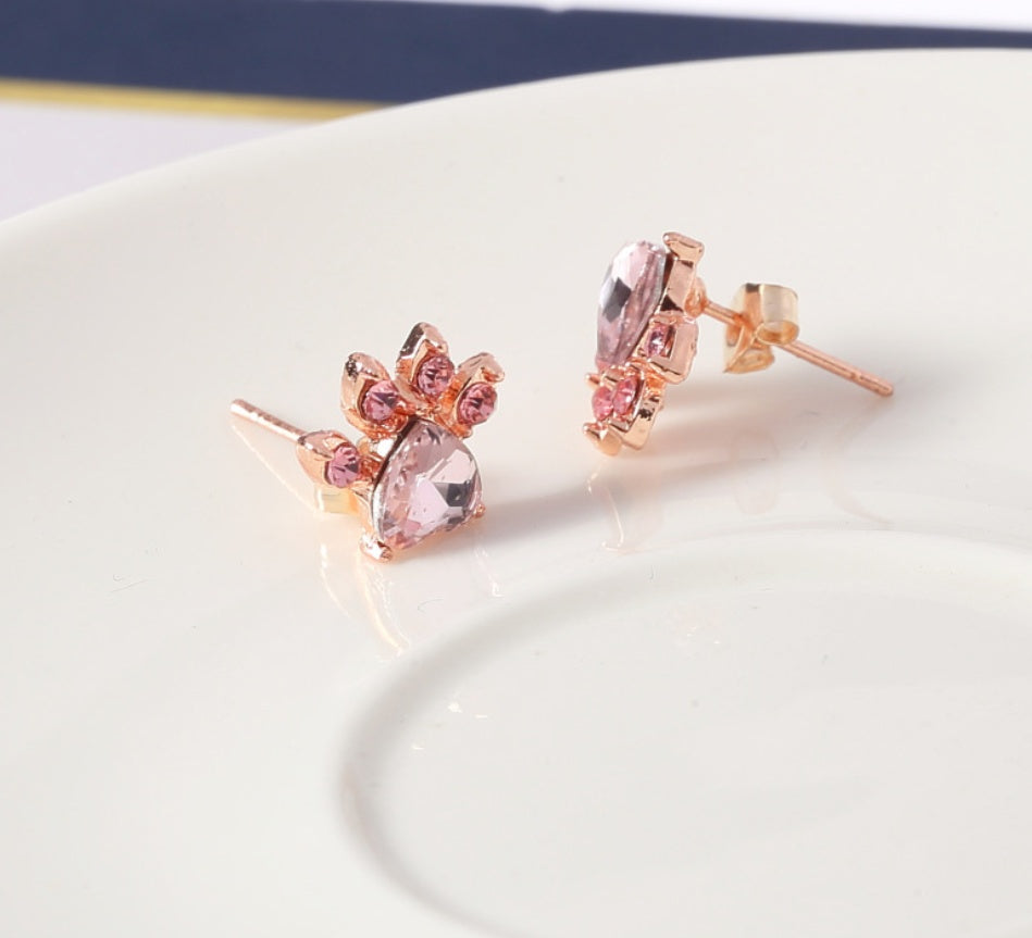 Tender Paws & Hearts | Rose Gold Four-Piece | Paw Jewelry