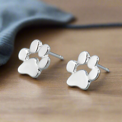 Serenelle | Paw Print Remembrance | Stainless Steel Earrings