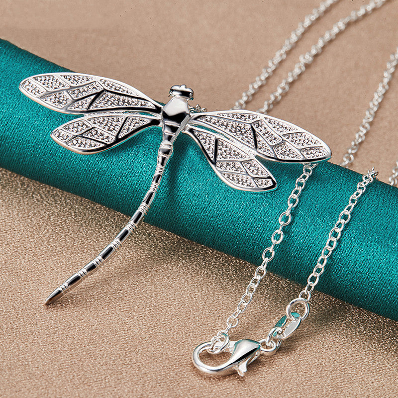 Aurelia | Grace in Flight | Sterling Silver Dragonfly Necklace