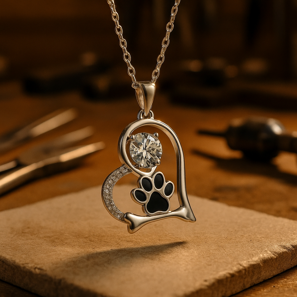 PawBond | Paw & Bone with Zirconia | Necklace