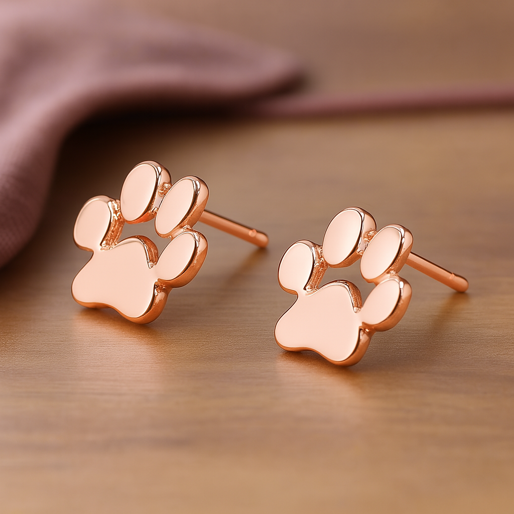 Serenelle | Paw Print Remembrance | Stainless Steel Earrings