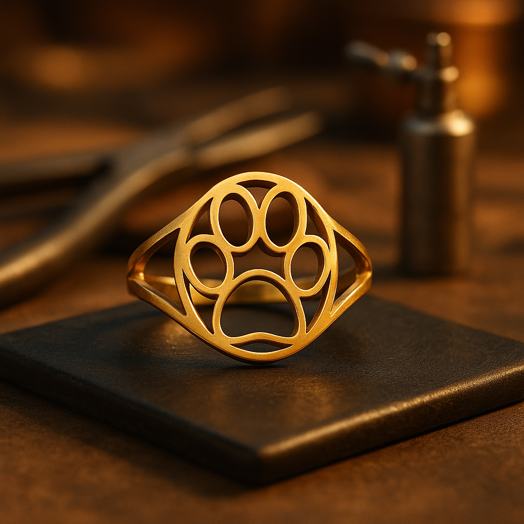 PawLume | Stainless Steel | Open Paw Ring