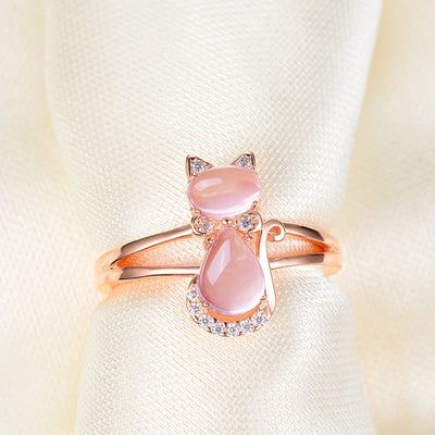 Midnight Prowl | Rose-Gold Feline Ring | Chic & Subtle