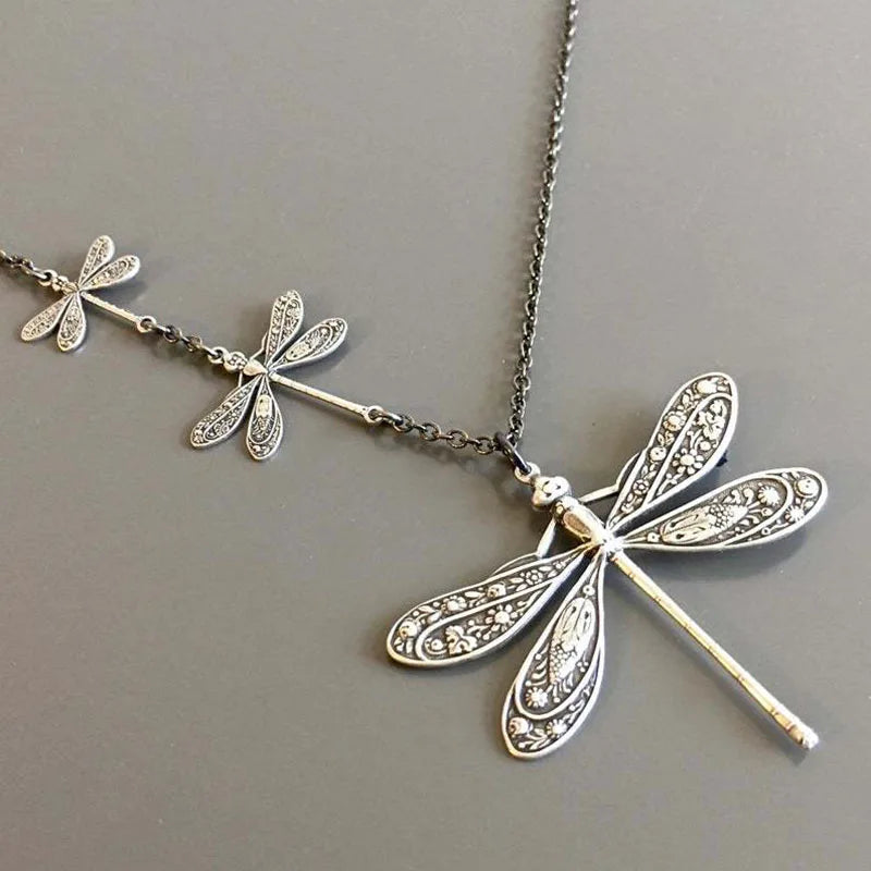 Aurelia | Wings of Change | Vintage Dragonfly Necklace