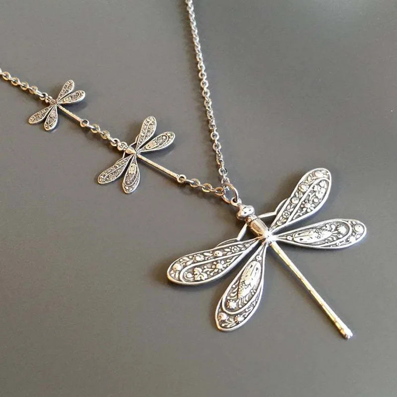 Aurelia | Wings of Change | Vintage Dragonfly Necklace