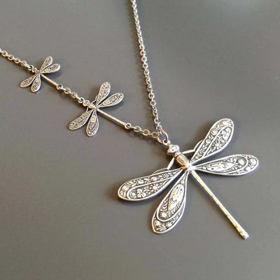 Aurelia | Wings of Change | Vintage Dragonfly Necklace