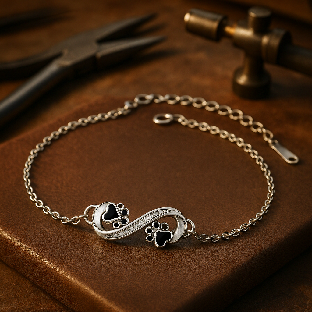 Alora | Infinite Paw Bond | Silver Bracelet