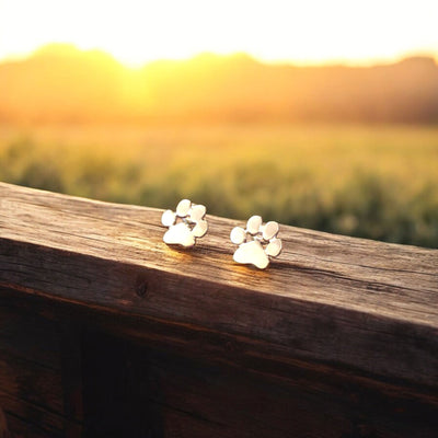 Serenelle | Paw Print Remembrance | Stainless Steel Earrings