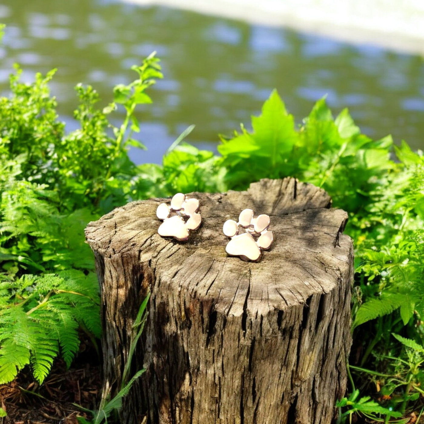Serenelle | Paw Print Remembrance | Stainless Steel Earrings