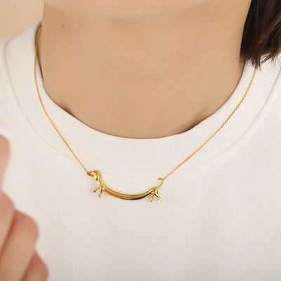 Solara | Golden Charm | Dachshund Statement Necklace