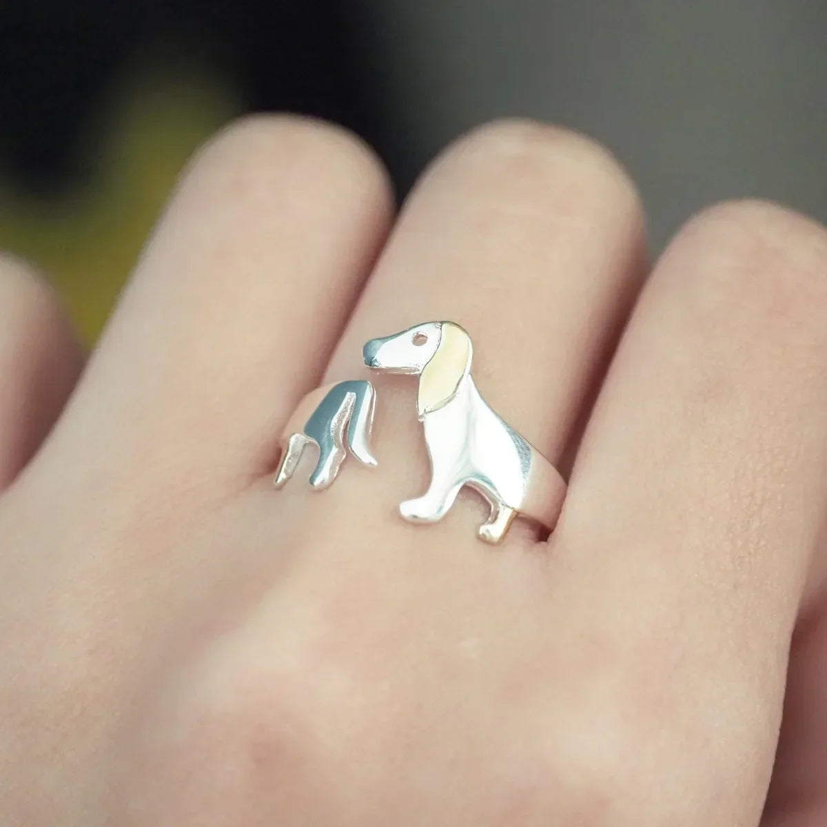 DoxiLove | Eternal Devotion | Sterling Silver Dachshund Memorial Wrap Ring