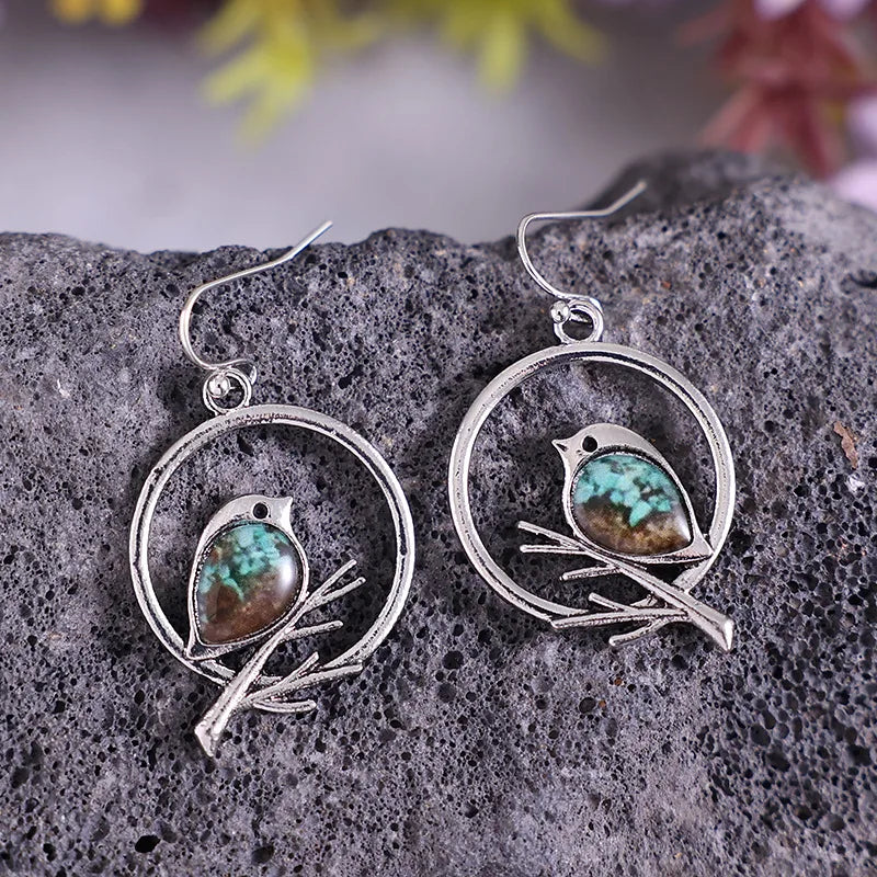 SkyWhisper | Freedom Grace | Vintage Bird on Branch Earrings