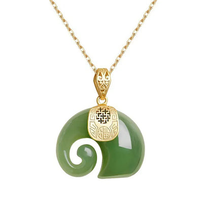 GoldEle | Gold and Jade Elephant | Necklace
