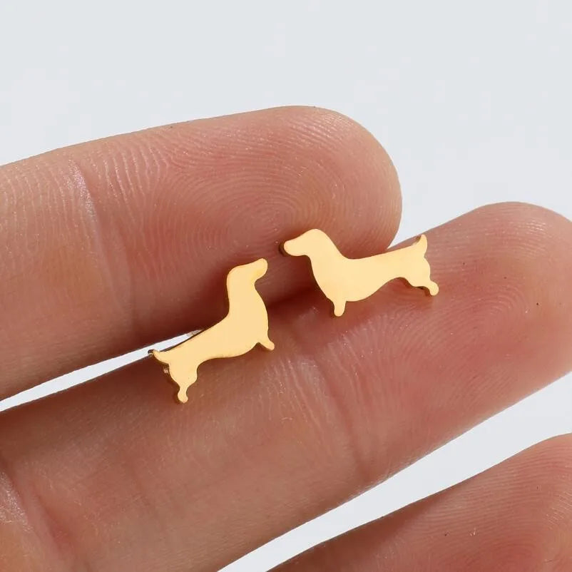 DachSilhouette | Sterling Elegance | Dachshund Stud Earrings