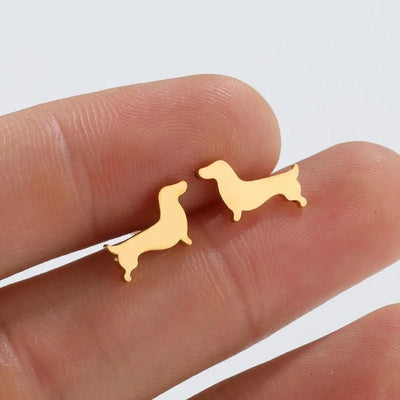 DachSilhouette | Sterling Elegance | Dachshund Stud Earrings