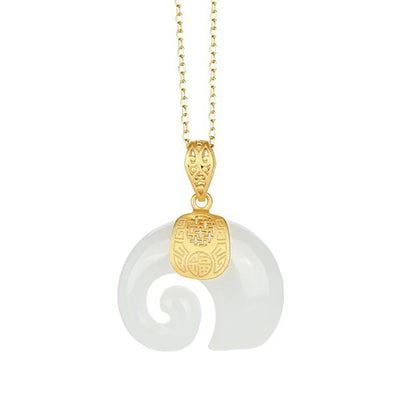 GoldEle | Gold and Jade Elephant | Necklace