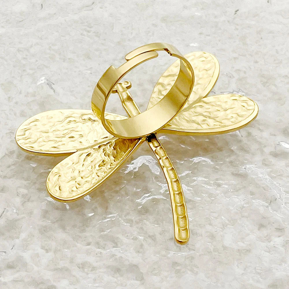 Aurelia | Radiant Flight | Golden Dragonfly Ring