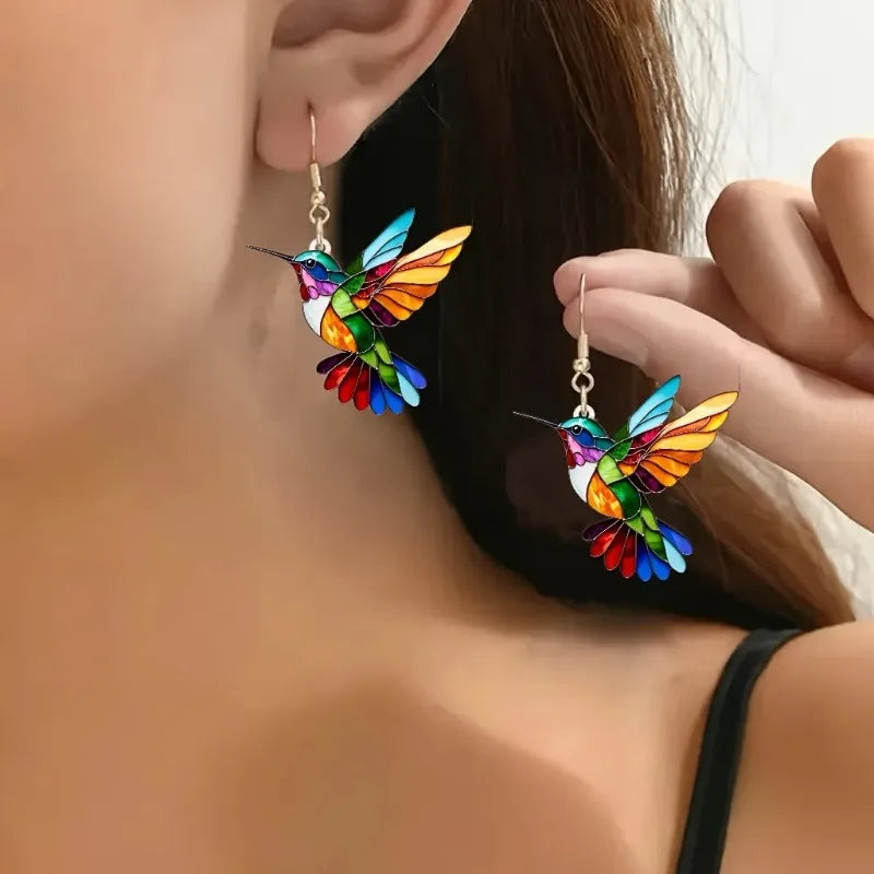 Lunara | Vibrant Flight | Acrylic Statement Earrings