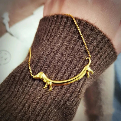 Solara | Golden Charm | Dachshund Statement Necklace