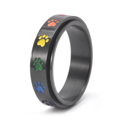 PawZen | Tranquil Motion | Stainless Steel Spinning Paw Ring