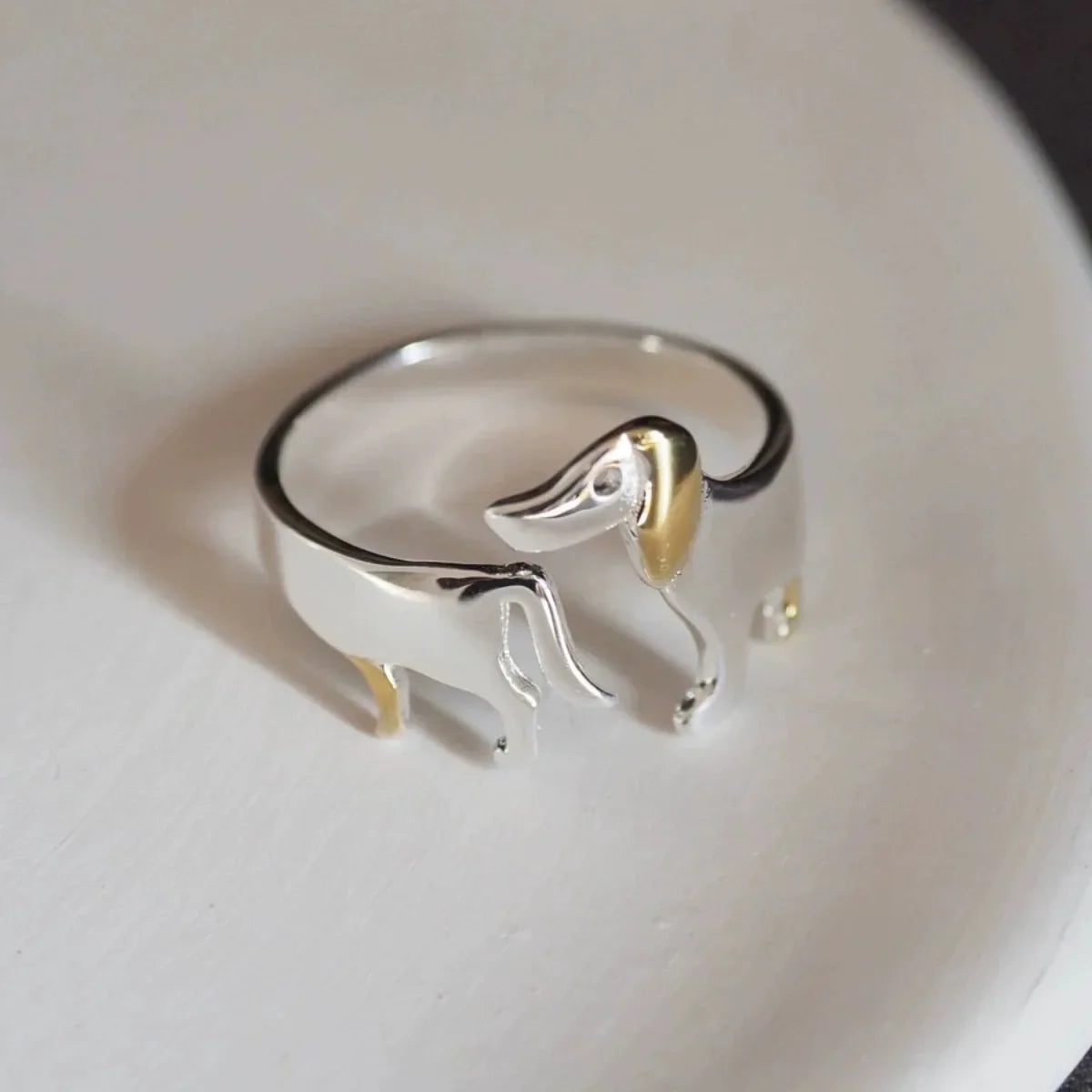 DoxiLove | Eternal Devotion | Sterling Silver Dachshund Memorial Wrap Ring
