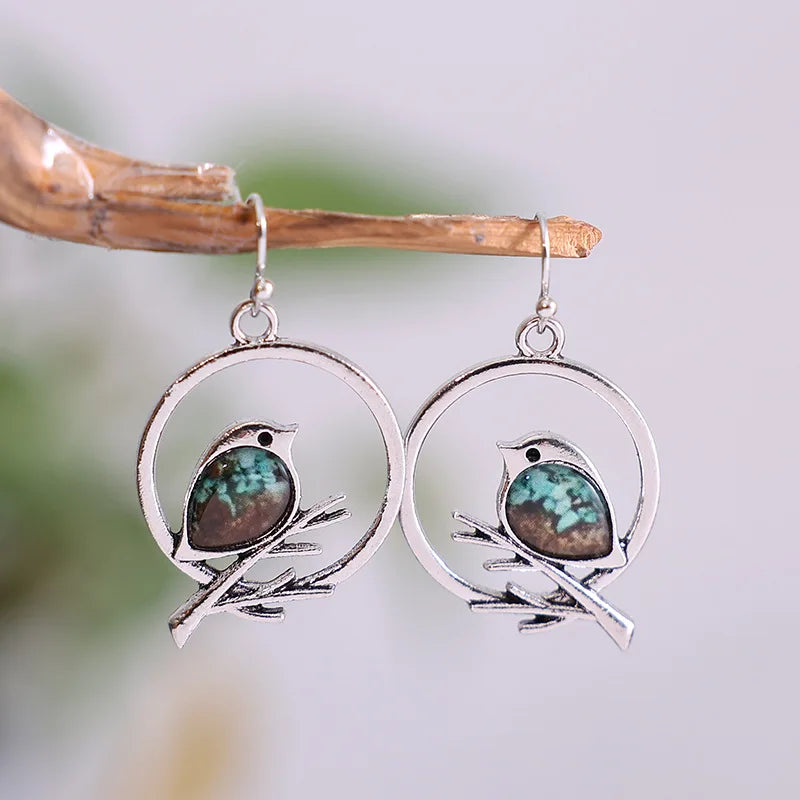 SkyWhisper | Freedom Grace | Vintage Bird on Branch Earrings