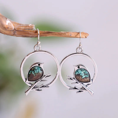 SkyWhisper | Freedom Grace | Vintage Bird on Branch Earrings